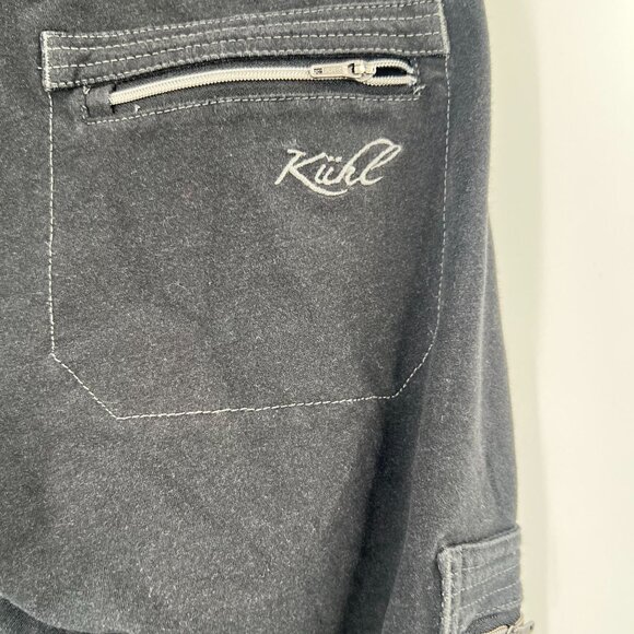 KUHL 2 Dark Gray Cotton Blend Pants Zipper Pockets Stretch Hiking Cargo Slim - Picture 3 of 10